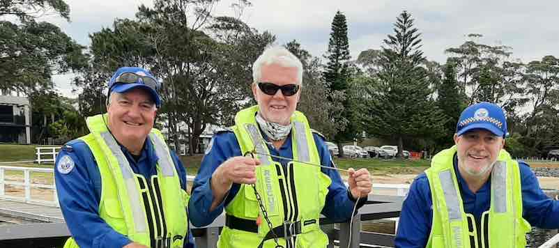 Our volunteer boat crew preparing gear on Shoalhaven 20