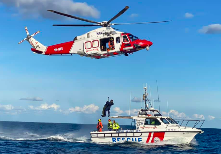 Training drill with local rescue helicopter pilots